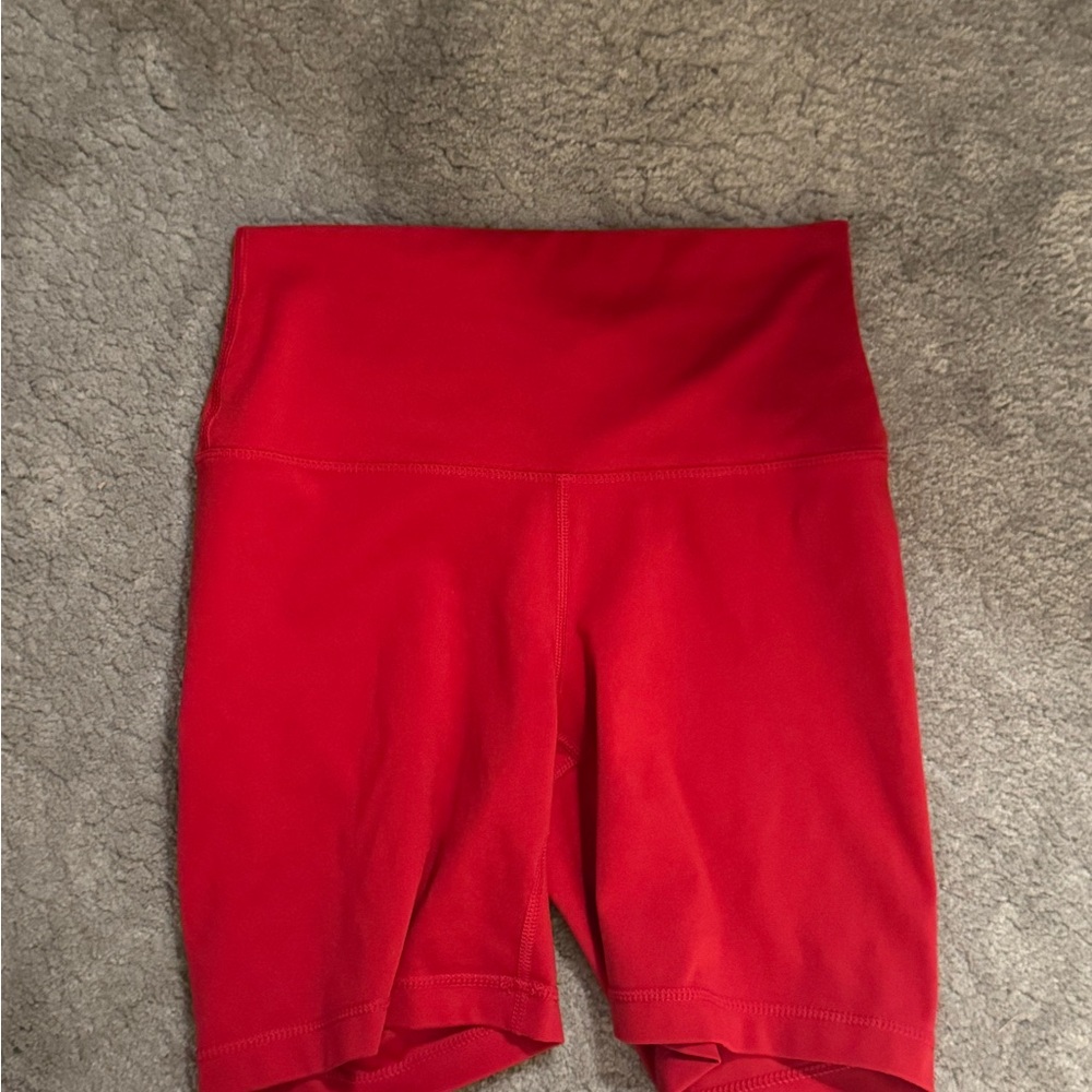 Yogalicious Bright Red High-Waist Bike Shorts